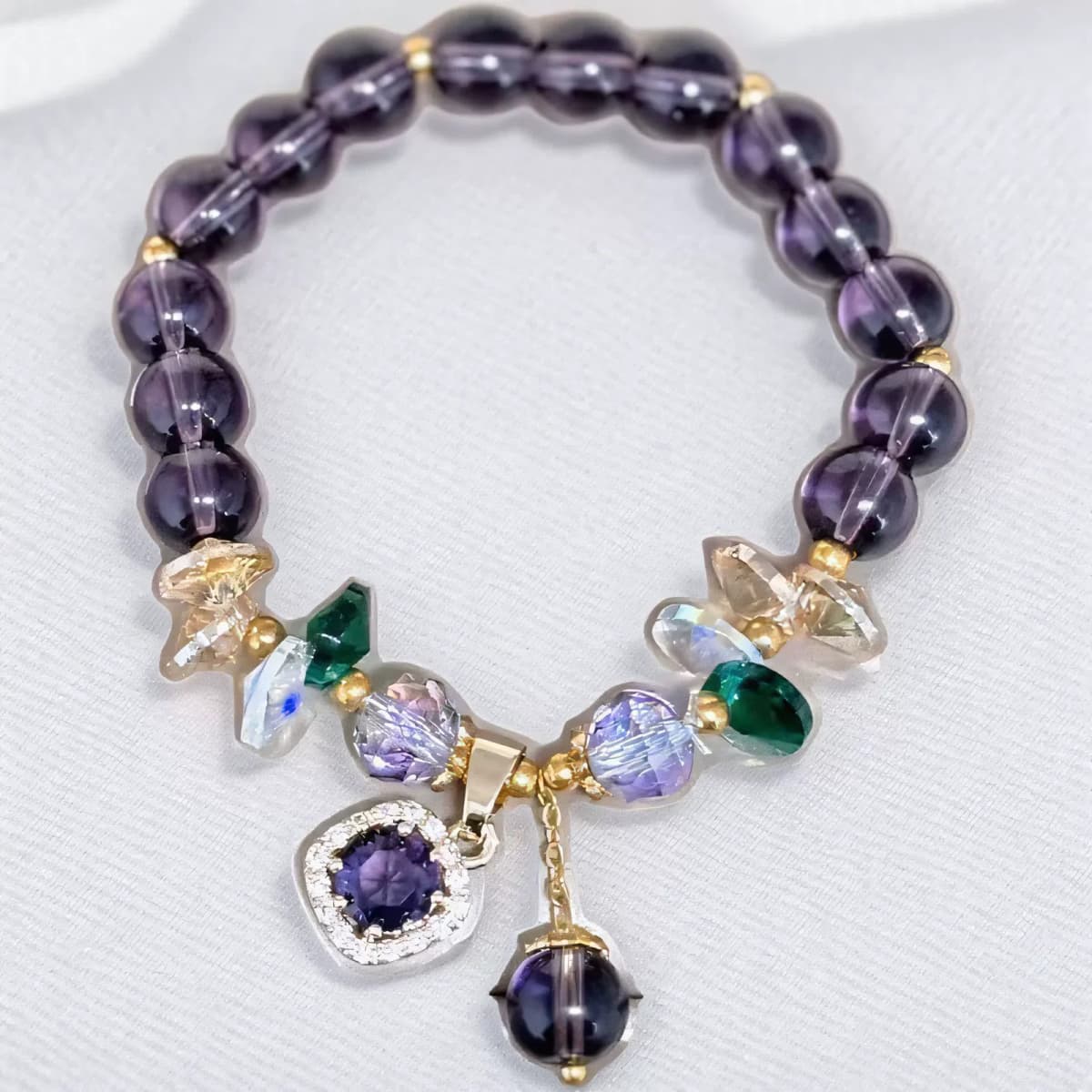 Fashion Purple Crystal Bracelet for Women Party Jewelry Anniversary Gift NSA2535