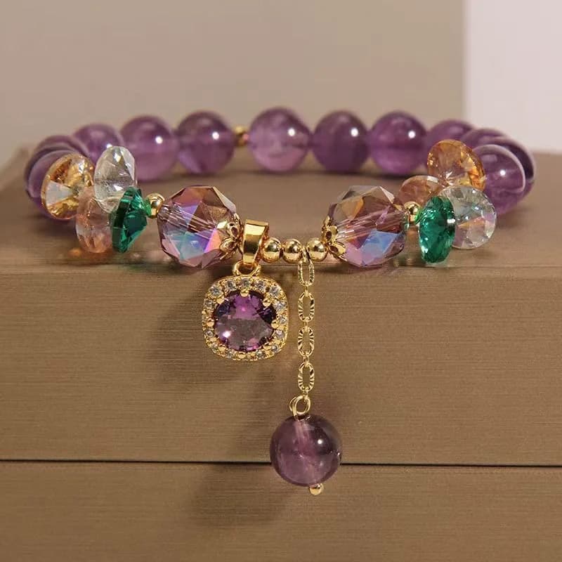 Fashion Purple Crystal Bracelet for Women Party Jewelry Anniversary Gift NSA2535